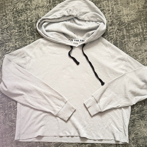 Victoria's Secret Tops - 5/$25 🌟 Victoria's Secret PINK Light Gray Waffle Hoodie